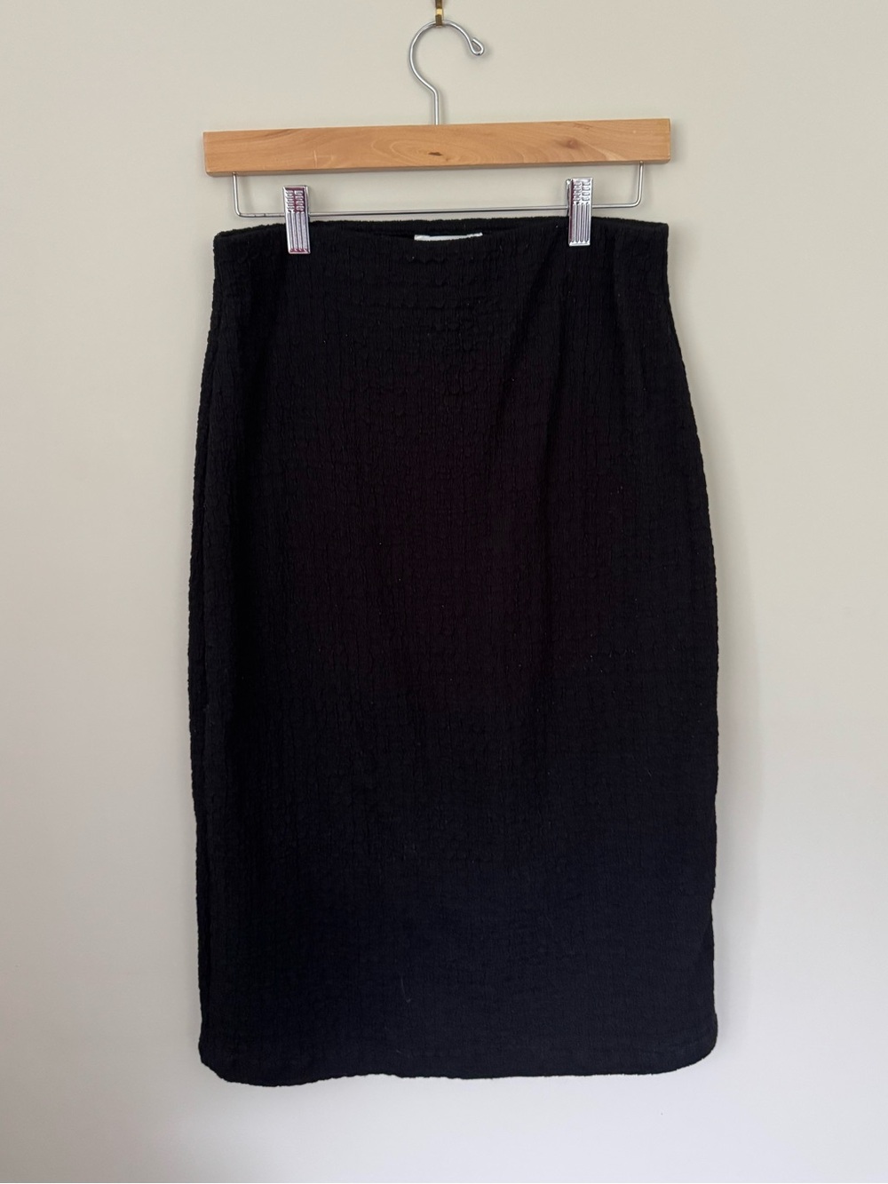 Joe Fresh Black Textured Pencil Skirt